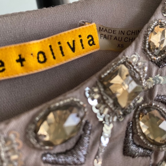 Alice and Olivia XS silk taupe mini dress - Picture 4 of 4